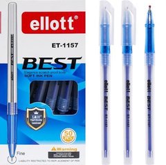 Від 50 шт. Ручка масляна "Ellott" ET1157-50 синя купити дешево в інтернет-магазині