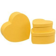 Набор подарочных коробок 3шт в форме сердца 8022-47-Yellow