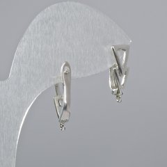 Швензи для сережок сріблястий колір металу 18х12х5,5мм, 1 пара купити біжутерію дешево в інтернеті