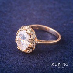 Каблучка Xuping з білим каменем Позолота 18К р-р 16