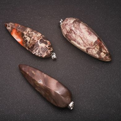 Кулон натуральний камінь Яшма пікассо 19х60(+-)мм купити біжутерію дешево в інтернеті